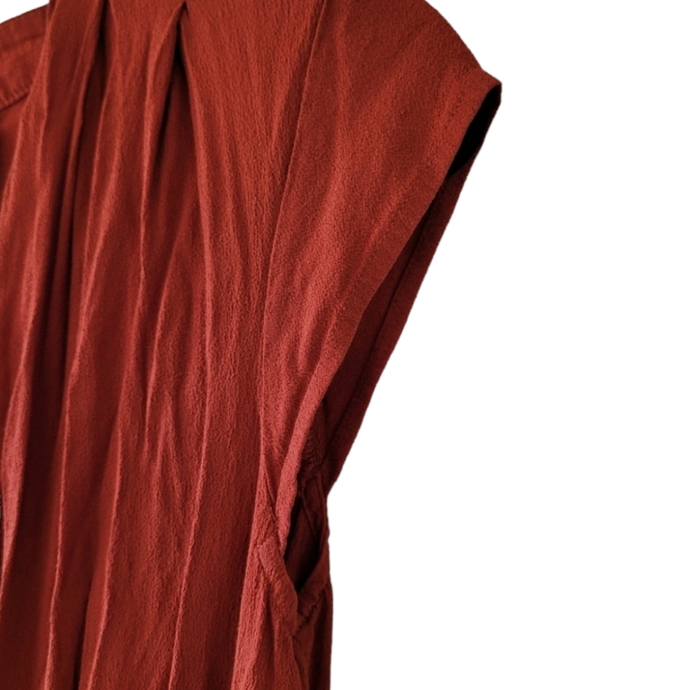 Anthropologie Maeve Noronha Wrao Dress Small Burnt Orange - Picture 4 of 9